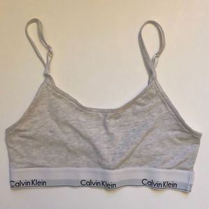 Calvin Klein sports bra size large grey